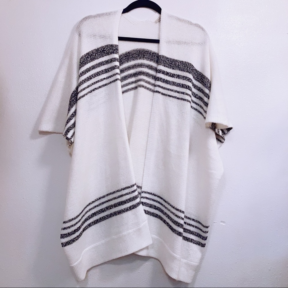 Oversized Ecote Lauren Yarn Stripe Cardigan